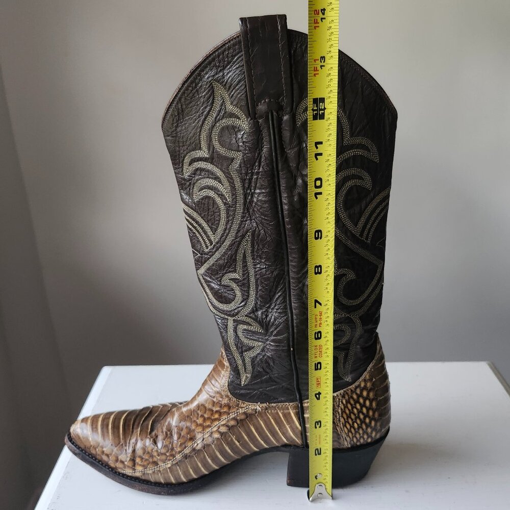 Larry Mahan Handcrafted Exotic Python & Leather W… - image 9